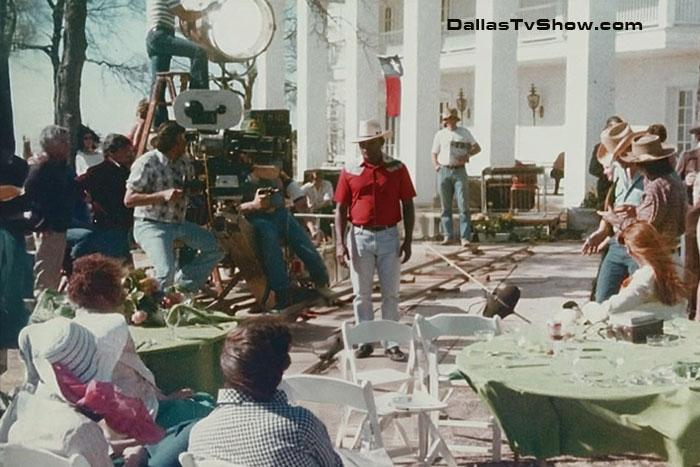 Cast and crew working on Dallas production